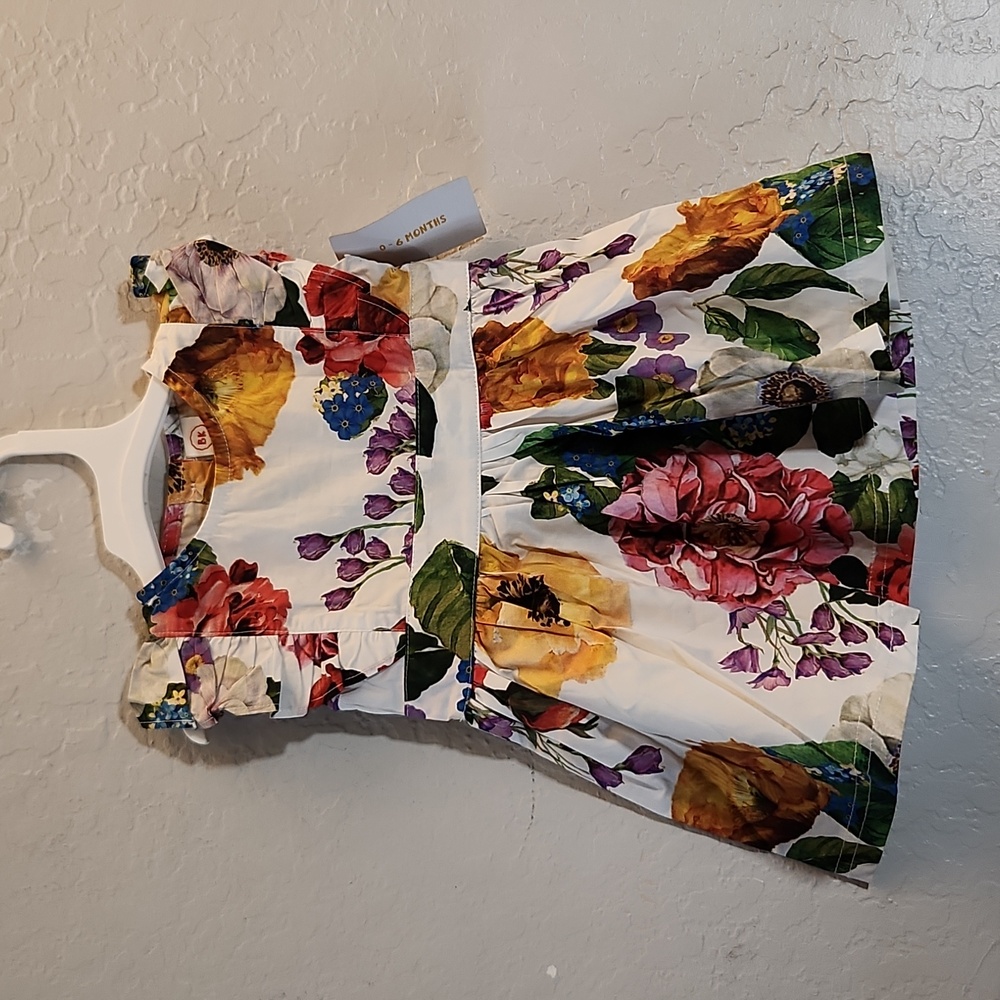 BK Floral Summer Dress Organic Cotton 6M